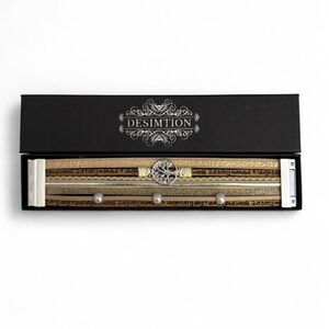 Gold Women's Bracelet with Silver Accents